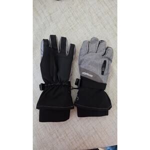 Demon Element Girl Ski Gloves XL Gray Black Waterproof Snowboarding
